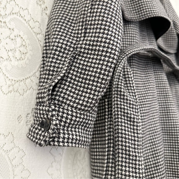Abercrombie & Fitch Wool Trench Coat Houndstooth Belted - Picture 12 of 16